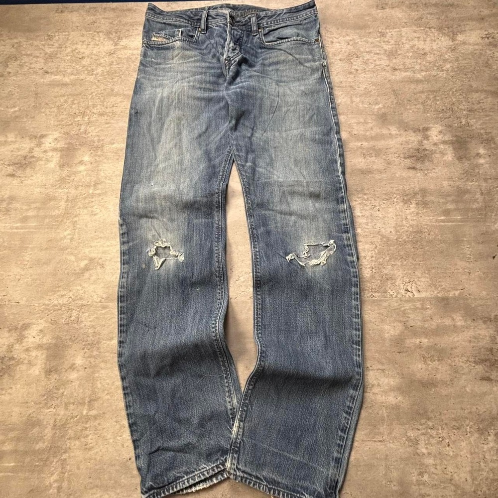 Diesel Buster Straight Leg Jeans Mens 32x32 Blue Vintage 90s Faded Distressed